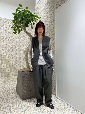 「LAATO（ラート）のpiping sheer tee（Tシャツ/カットソー）」を使った、igarashi（あちゃん）さん（レディース・169cm）の冬コーディネート