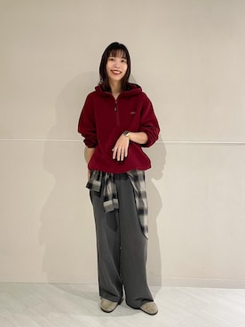 「ハーフジップ」｜igarashi（あちゃん）さん（レディース・169cm）の秋コーディネート