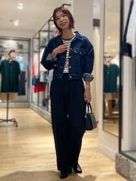 「アイテム（デニムジャケット）」を使った、igarashiさん（レディース・169cm）の夏コーディネート