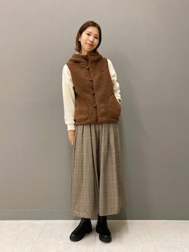 「重ね着」｜「アイテム（その他アウター）」を使った、igarashiさん（レディース・169cm）の秋コーディネート