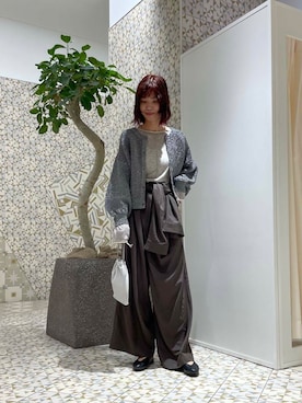 「LAATO（ラート）のpiping sheer tee（Tシャツ/カットソー）」を使った、igarashi（あちゃん）さん（レディース・169cm）の冬コーディネート