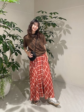 「チェックワンピース」｜igarashi（あちゃん）さん（レディース・169cm）の春コーディネート