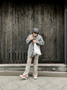 「oqLiq（オークリック）のアイテム（トップス）」を使った、阿圳｜Kyleさん（メンズ・171cm）の冬コーディネート