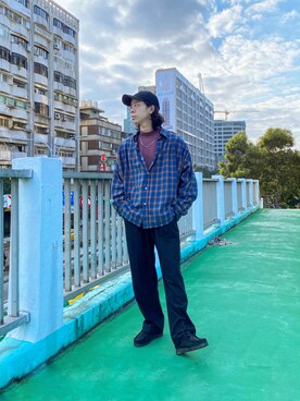 「plain-me（プレインミー）のアイテム（チノパンツ）」を使った、阿圳｜Kyleさん（メンズ・171cm）の冬コーディネート