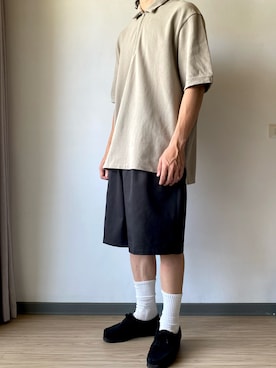 「plain-me（プレインミー）のアイテム（カーゴパンツ）」を使った、阿圳｜Kyleさん（メンズ・171cm）の夏コーディネート