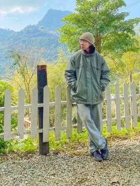 「plain-me（プレインミー）のアイテム（ジャケット/アウター）」を使った、阿圳｜Kyleさん（メンズ・171cm）の冬コーディネート