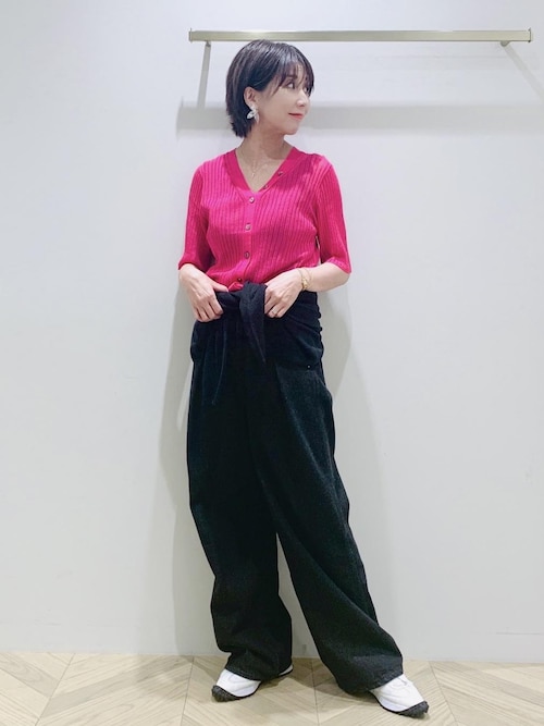 ワンタック ワイドデニムパンツ