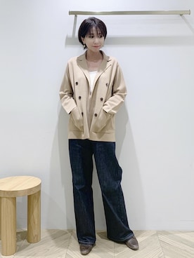 「アイテム（テーラードジャケット）」を使った、Mineさん（レディース・160cm・40代）の秋コーディネート