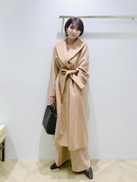 「アイテム（ステンカラーコート）」を使った、Mineさん（レディース・160cm・40代）の秋コーディネート