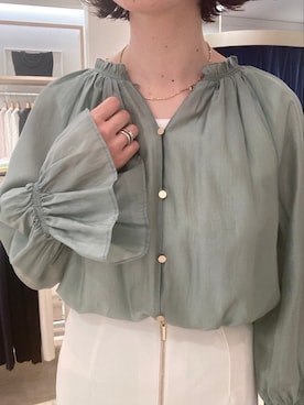 「袖ボリューム」｜「アイテム（スカート）」を使った、Saya.naさん（レディース・162cm）の春コーディネート