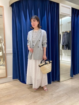 「NOLLEY’S（ノーリーズ）のストラップサンダル（サンダル）」を使った、Saya.naさん（レディース・162cm）の春コーディネート