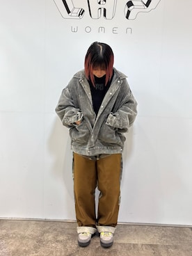 「アイテム（カバーオール）」を使った、アンリさん（レディース・153cm）の冬コーディネート