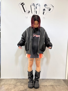 「アイテム（MA-1）」を使った、アンリさん（レディース・153cm）の秋コーディネート