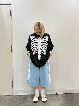 「VANSON（ヴァンソン）のアイテム」を使った、アンリさん（レディース・153cm）の春コーディネート