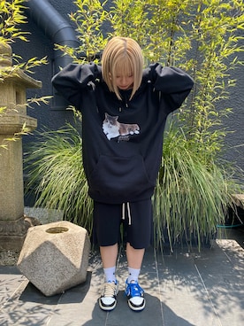 「アイテム（パーカー）」を使った、アンリさん（レディース・153cm）の夏コーディネート