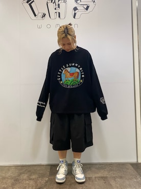 「Little sunny bite（リトルサニーバイト）のアイテム」を使った、アンリさん（レディース・153cm）の夏コーディネート