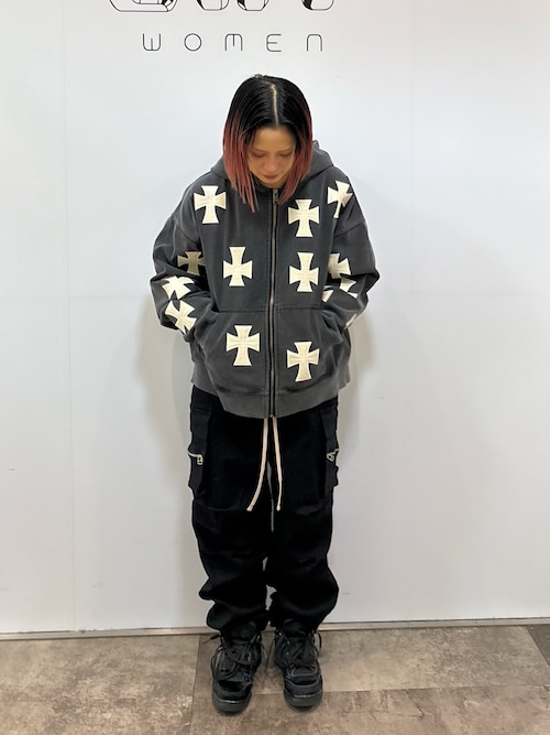 UNKNOWNLONDON/アンノウンロンドン/LHP別注 Leather Cross Zip Hoodie