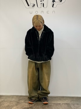 「DANKE SCHON（ダンケシェーン）のアイテム（その他アウター）」を使った、アンリさん（レディース・153cm）の冬コーディネート