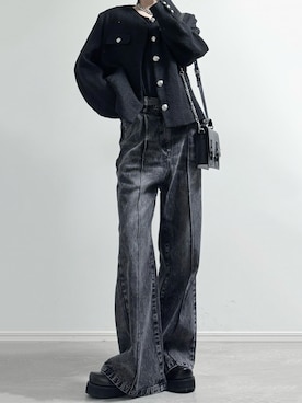 「アイテム（ノーカラージャケット）」を使った、ユウさん（メンズ・182cm）の秋コーディネート