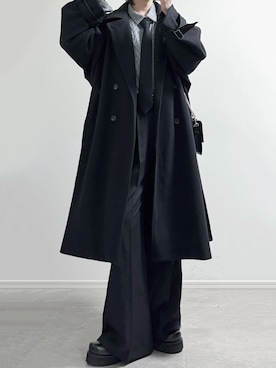 「アイテム（チェスターコート）」を使った、ユウさん（メンズ・182cm）の秋コーディネート