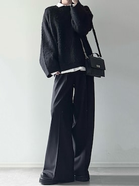 「アイテム（スラックス）」を使った、ユウさん（メンズ・182cm）の冬コーディネート