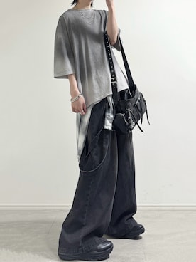 「DEVICE（デバイス）のアイテム（バッグ）」を使った、ユウさん（メンズ・182cm）の春コーディネート