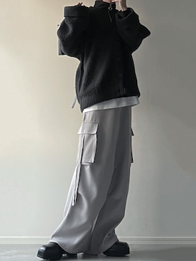 「LILL（リル）のアイテム（スウェット）」を使った、ユウさん（メンズ・182cm）の冬コーディネート