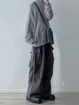 「LILL（リル）のアイテム（ニット/セーター）」を使った、ユウさん（メンズ・182cm）の春コーディネート