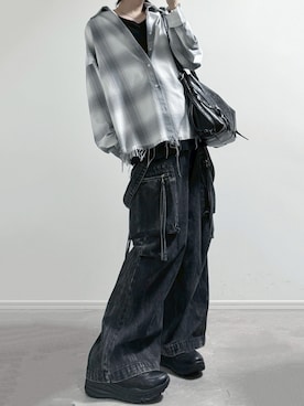 「DEVICE（デバイス）のアイテム（バッグ）」を使った、ユウさん（メンズ・182cm）の冬コーディネート