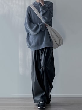 「LILL（リル）のアイテム（ニット/セーター）」を使った、ユウさん（メンズ・182cm）の春コーディネート