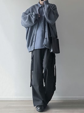 「LILL（リル）のアイテム（カーディガン/ボレロ）」を使った、ユウさん（メンズ・182cm）の春コーディネート