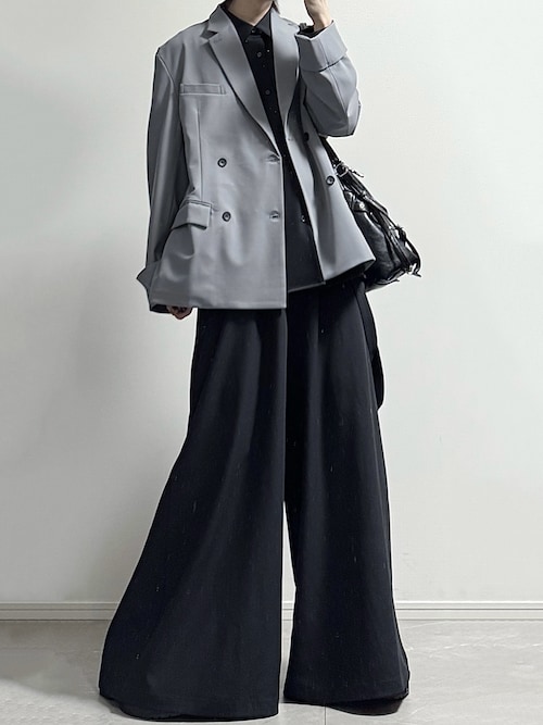 cussil/クシル】ルーズシルエットヘビードレープダブルブレスト