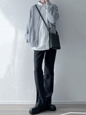 「LILL（リル）のアイテム（カーディガン/ボレロ）」を使った、ユウさん（メンズ・182cm）の春コーディネート