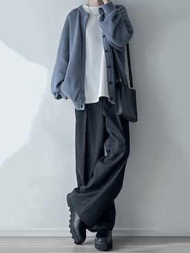 「LILL（リル）のアイテム（カーディガン/ボレロ）」を使った、ユウさん（メンズ・182cm）の春コーディネート