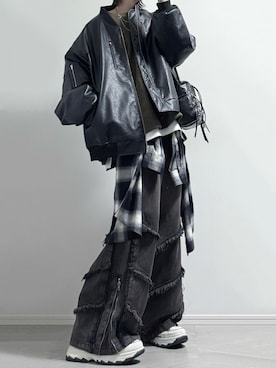 「アイテム（MA-1）」を使った、ユウさん（メンズ・182cm）の秋コーディネート