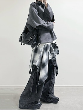 「アイテム（タンクトップ）」を使った、ユウさん（メンズ・182cm）の冬コーディネート