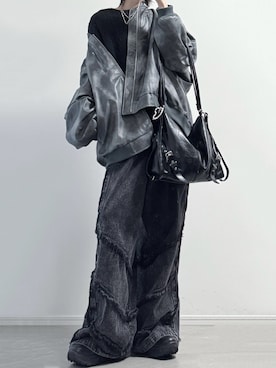 「アイテム（MA-1）」を使った、ユウさん（メンズ・182cm）の冬コーディネート