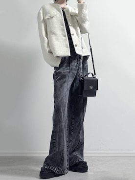 「アイテム（ノーカラージャケット）」を使った、ユウさん（メンズ・182cm）の秋コーディネート