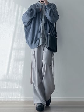 「LILL（リル）のアイテム（カーディガン/ボレロ）」を使った、ユウさん（メンズ・182cm）の春コーディネート