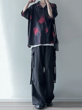 「LILL（リル）のアイテム（パンツ）」を使った、ユウさん（メンズ・182cm）の春コーディネート