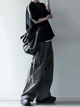 「アイテム（スニーカー）」を使った、ユウさん（メンズ・182cm）の夏コーディネート