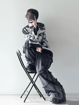 「アイテム（ニット/セーター）」を使った、ユウさん（メンズ・182cm）の秋コーディネート