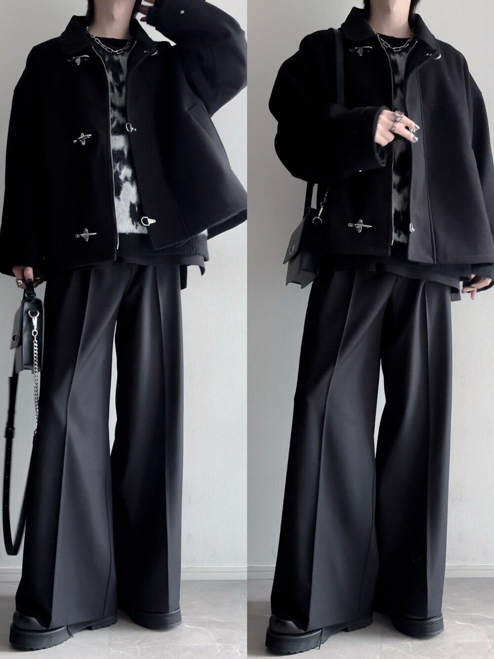 ショート丈メルトンファイヤーマンブルゾンを使った人気ファッション