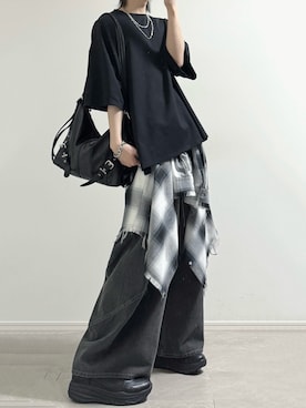 「DEVICE（デバイス）のアイテム（バッグ）」を使った、ユウさん（メンズ・182cm）の春コーディネート