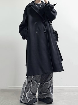 「アイテム（チェスターコート）」を使った、ユウさん（メンズ・182cm）の秋コーディネート