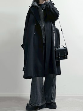 「アイテム（チェスターコート）」を使った、ユウさん（メンズ・182cm）の秋コーディネート