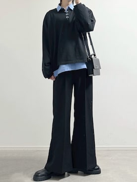 「アイテム（スラックス）」を使った、ユウさん（メンズ・182cm）の春コーディネート