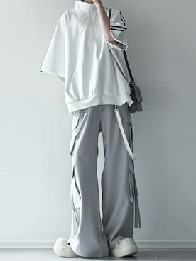 「アイテム（カーゴパンツ）」を使った、ユウさん（メンズ・182cm）の夏コーディネート