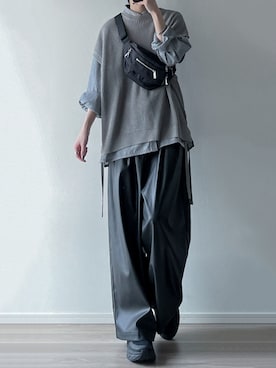 「LILL（リル）のアイテム（ベスト）」を使った、ユウさん（メンズ・182cm）の春コーディネート
