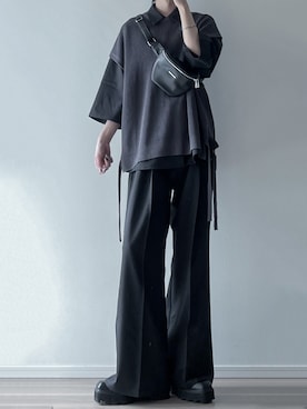 「LILL（リル）のアイテム（ベスト）」を使った、ユウさん（メンズ・182cm）の春コーディネート